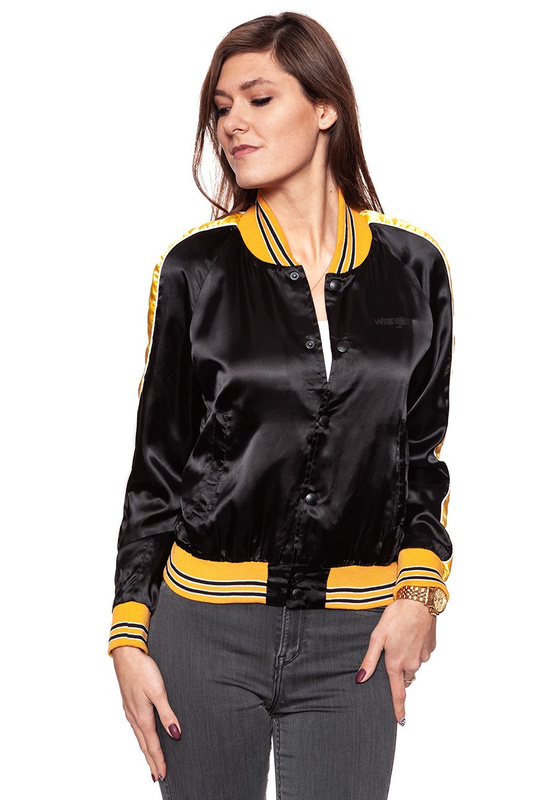 DAMSKA KURTKA PRZEJŚCIOWA WRANGLER SATEEN BOMBER BLACK W4064YF01 112128705