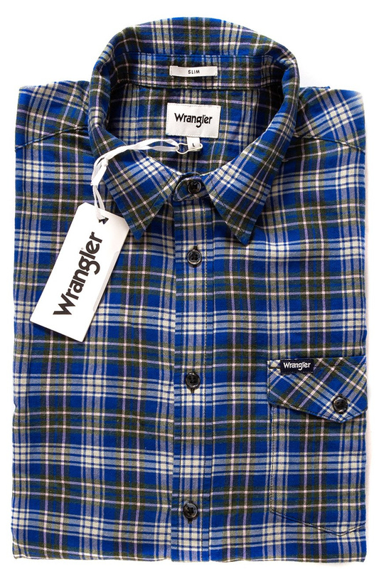 WRANGLER LS 1PKT FLAP SHIRT MAZARINE BLUE W5918T67K 112129712