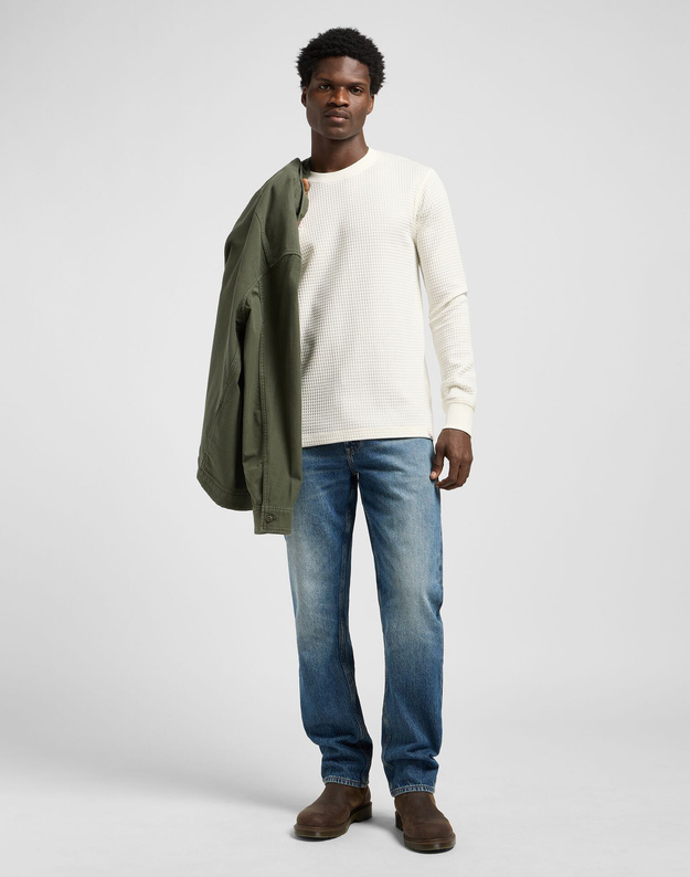 MESKA KOSZULKA LEE LS WAFFLE TEE ECRU 112371661