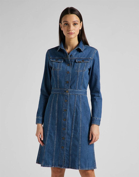 LEE 70s DRESS DAMSKA SUKIENKA JEANSOWA MID STONE L50PNA44 112145232