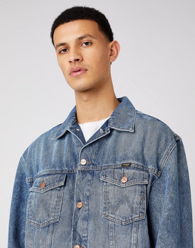 MĘSKA KURTKA JEANSOWA WRANGLER ANTI FIT JACKET STONE EROSION W459SF667 112141345