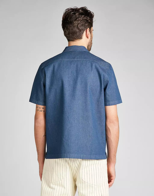 LEE SS SERVICE SHIRT MĘSKA KOSZULA JEANSOWA WASHED BLUE L93GMS36 112124160