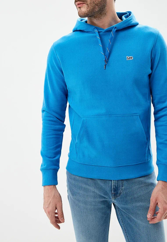 MĘSKA BLUZA LEE BASIC HOODIE REGULAR FIT DIPPED BLUE L82QWOLA 112122162