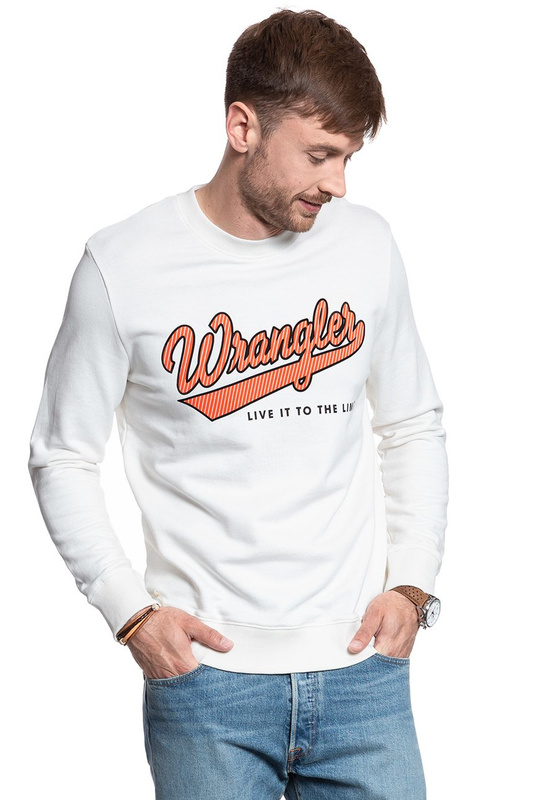 BLUZA WRANGLER SEASONAL LOGO SWEAT OFF WHITE W6A5HA737 112130660
