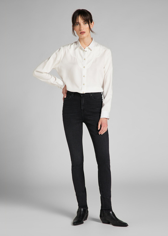 LEE IVY DAMSKIE SPODNIE JEANSOWE BLACK WHITLEY L32EPIQR 112139912