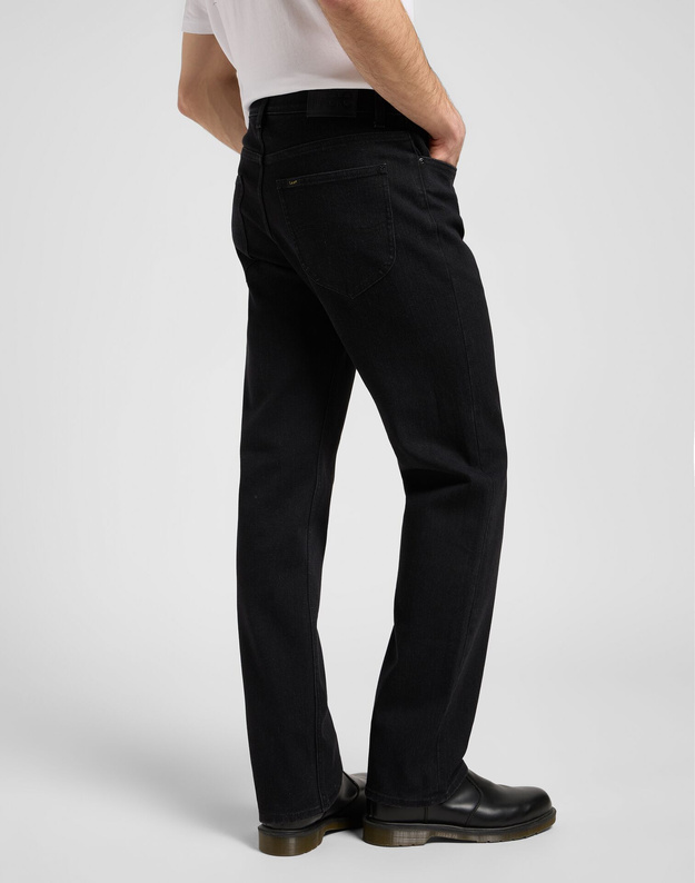 MESKIE SPODNIE LEE X STRAIGHT MIDNIGHT BLACK 112371282