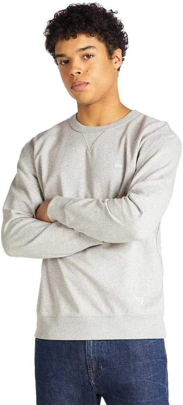 LEE SUSTAINABLE CREW SWS REGULAR FIT MĘSKA BLUZA KLASYCZNA LOGO GREY MELE L80WEDMP 112121557