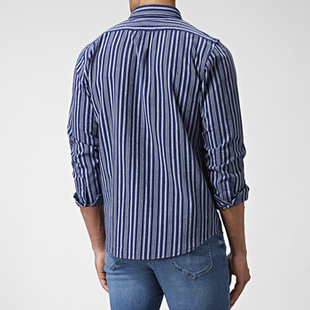 LEE BUTTON DOWN MĘSKA KOSZULA MATERIAŁOWA W PASKI INDIGO L880GEDK 112123109