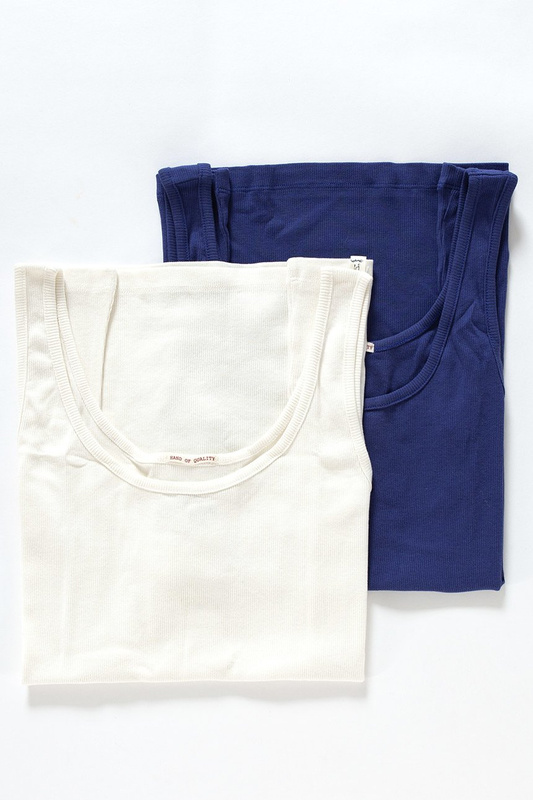 WRANGLER T SHIRT DAMSKI 2-PACK RIB TANKS ANTIQUE WHITE / NAVY W7264ELFT