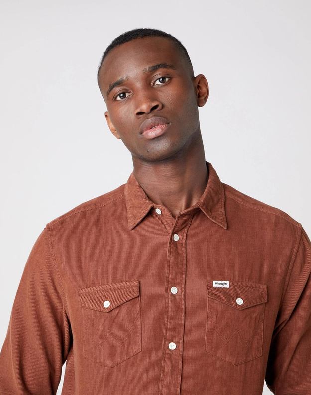 WRANGLER LS 2PKT FLAP SHIRT MĘSKA KOSZULA TORTOISE SHELL W5A54AH08 112130051