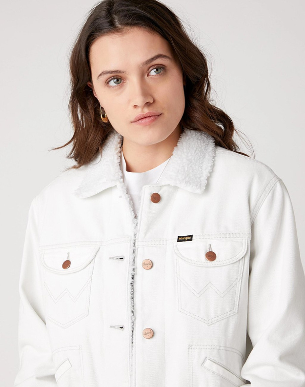 SHERPA DAMSKA WRANGLER SHERPA FRIENDS JACKE WINTER WHITE W432HQ149 112128836
