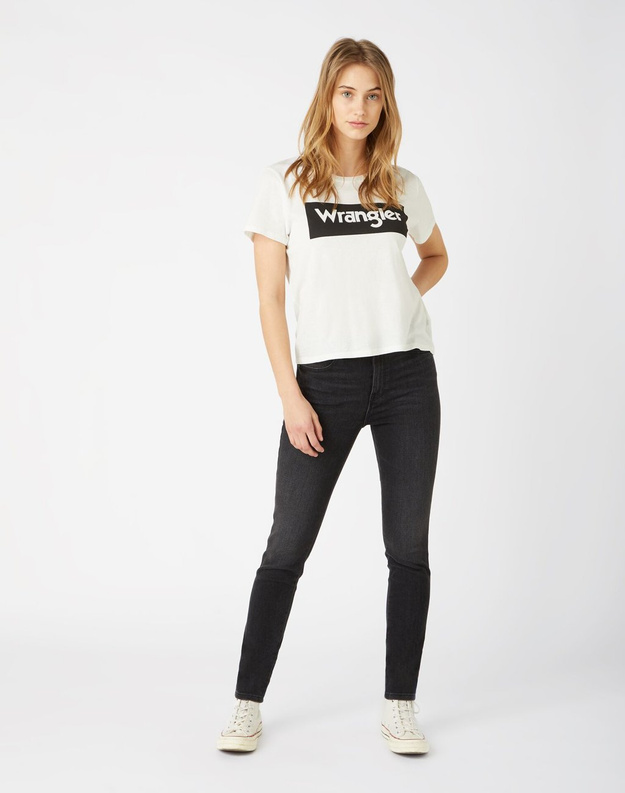 WRANGLER LOGO TEE DAMSKI T-SHIRT KOSZULKA OFF WHITE W7P3EVX02 112132039