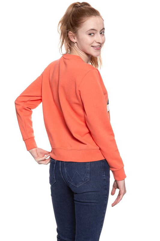BLUZA WRANGLER DAMSKA REGULAR SWEAT GLOW ORANGE W6077HQ48 112130440