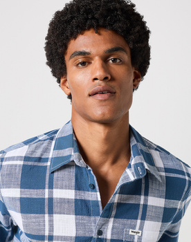 MESKA KOSZULA WRANGLER SS 1 PKT SHIRT BLUE 112350498