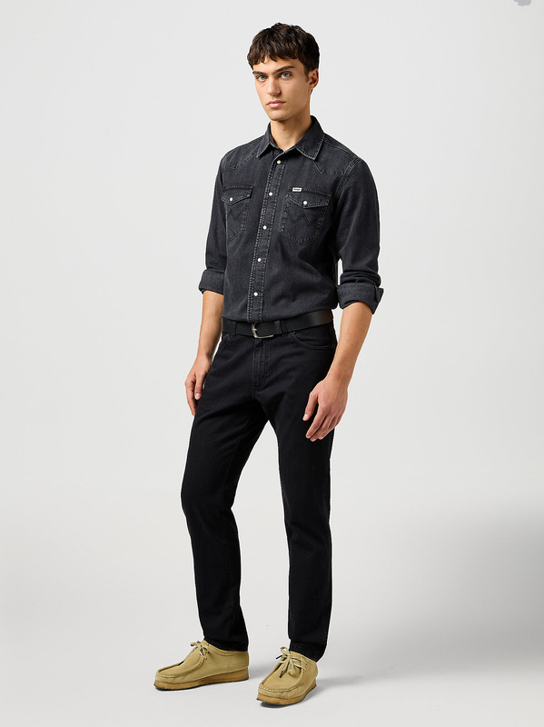 WRANGLER MĘSKIE SPODNIE JEANSOWE WRANGLER RIVER RINSE BLACK 112362409