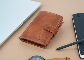 MUSTANG Denimo High Wallet Side Opening MĘSKI SKÓRZANY PORTFEL POJEMNY NA KARTY PREMIUM 