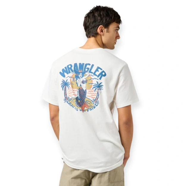 MESKA KOSZULKA WRANGLER GRAPHIC TEE WORN WHITE 112362835