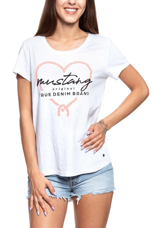 MUSTANG T SHIRT DAMSKI Alina C Print General White 1009835 2045