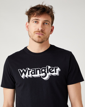 WRANGLER SS LOGO TEE MĘSKI T-SHIRT KOSZULKA NADRUK BLACK W7J4D3100 112141544