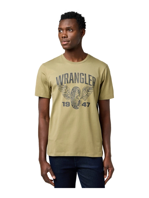 MESKA KOSZULKA  WRANGLER AMERICANA TEE ALOE 112371474