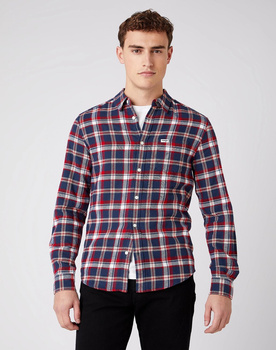 MĘSKA KOSZULA W KRATE WRANGLER LS 1 PKT SHIRT RED W5F1B3X47 112141438