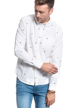 KOSZULA MĘSKA WRANGLER LS 1PKT BUTTON DOWN REAL WHITE W5A3BMXW1 112130026