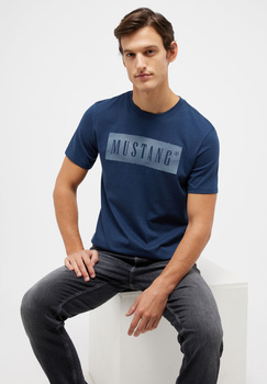 MUSTANG PRINT TEE MĘSKI T-SHIRT KOSZULKA LOGO NADRUK DRESS BLUES 1014937 5334