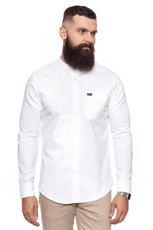 LEE BANDCOLLAR SHIRT WHITE CANVAS L67JITRR