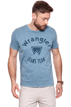 KOSZULKA WRANGLER OVERDYE TEE FLINTSTONE BLUE W7B36EB8O 112131458