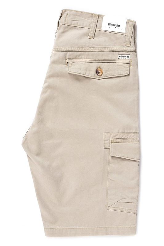 KRÓTKIE SPODENKI WRANGLER CARGO SHORT CAMEL WASHED W15DHC49J 112126785