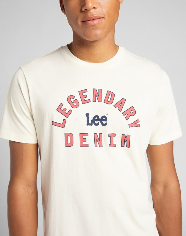 LEE LEGENDARY DENIM TEE MĘSKI T-SHIRT KOSZULKA NADRUK ECRU L61YFQNQ 112145302