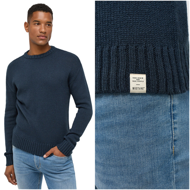 MUSTANG Emil C Crew MĘSKI SWETER Carbon 1014436 4135