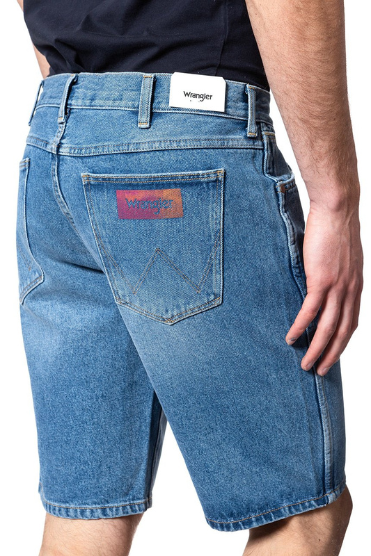 SPODENKI MĘSKIE WRANGLER DENIM SHORT KABEL BLUE W14CER19K 112126586