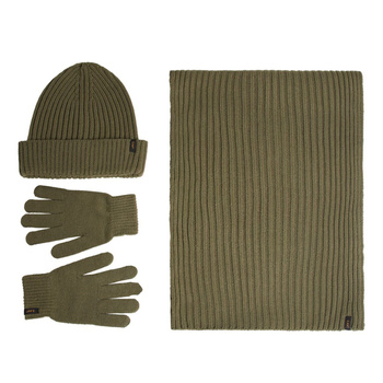LEE MĘSKI ZESTAW ZIMOWY CZAPKA SZALIK RĘKAWICZKI  LEE XMAS PACK MERCANTILE GREEN 112358293