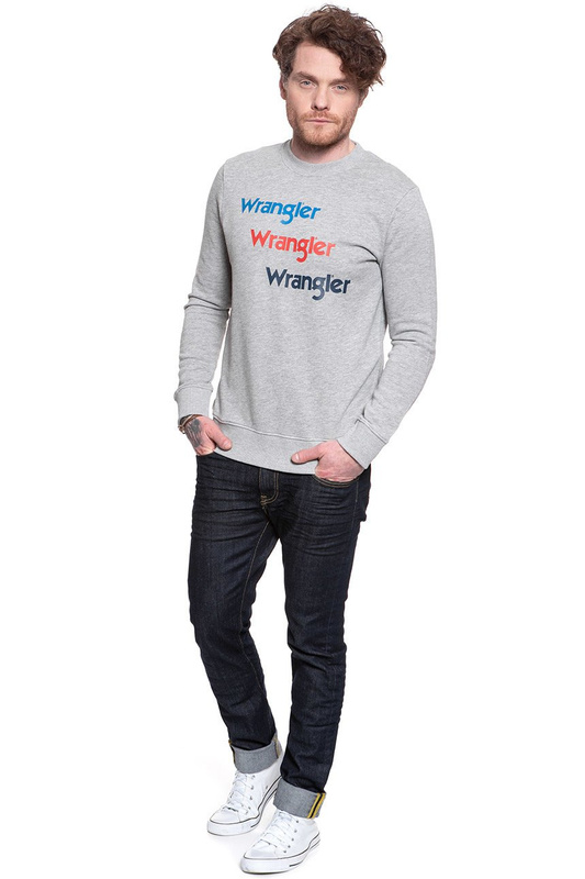 WRANGLER SEASONAL LOGO SWEAT MID GREY MEL W6A5HAX37 112130662