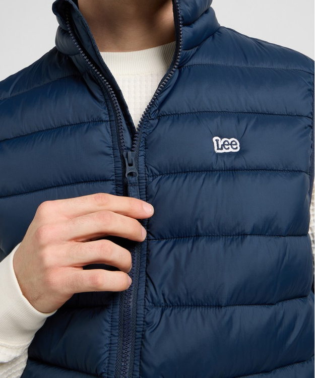 MESKA KURTKA LEE STAND COLLAR PUFFER VEST RIVET NAVY 112370536