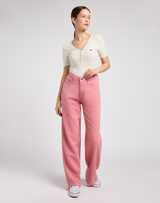 DAMSKA KOSZULKA LEE SS HENLEY ECRU 112333722