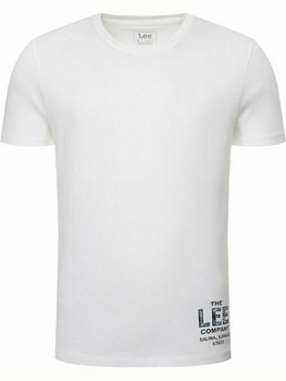 LEE BRANDED TEE MĘSKI T-SHIRT LOGO NADRUK BRIGHT WHITE L63KFQLJ 112115087