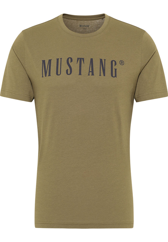 MUSTANG Style Alex C LOGO Tee MĘSKI T-SHIRT KOSZULKA NADRUK LOGO BURNT OLIVE 1013221 6358
