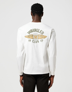 MESKA KOSZULKA WRANGLER LS AMERICANA TEE WORN WHITE 112371574