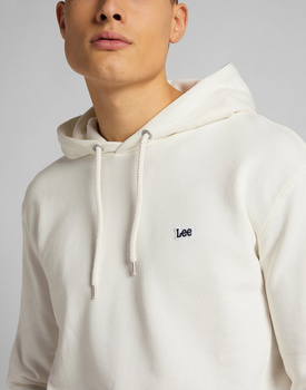 LEE PLAIN HOODIE MĘSKA BLUZA Z KAPTUREM LOGO ECRU L80YSPNQ 112121601