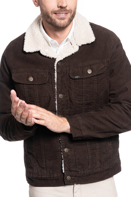 MĘSKA KURTKA ZIMOWA LEE SHERPA JACKET WINTER BROWN L87AQM52 112122863