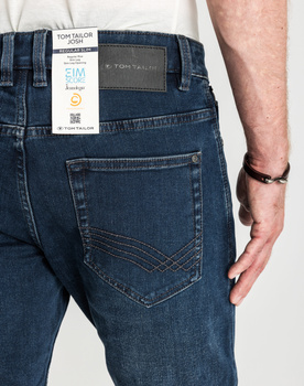 Męskie Spodnie Jeansowe Tom Tailor Josh Dark Stone Blue Black Denim 1021434 10173