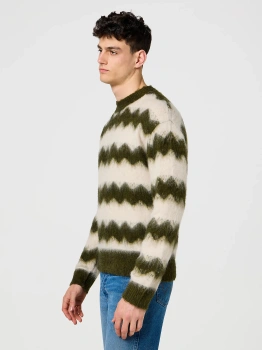 MESKI SWETER WRANGLER STRIPED SWEATER IVY GREEN 112371558
