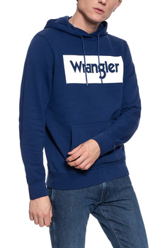 BLUZA WRANGLER LOGO HOODIE BLUE DEPTHS W641HYXJY 112130474