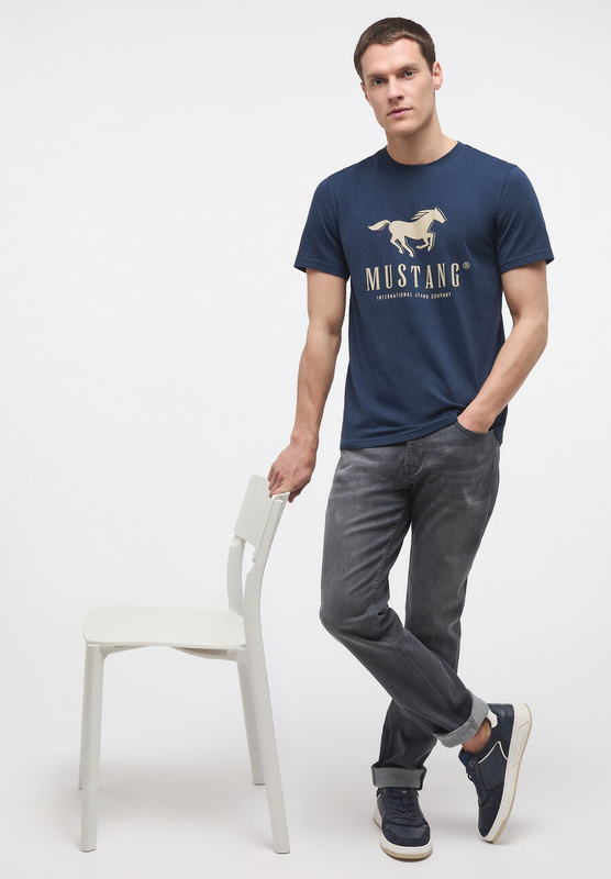 MUSTANG Alex C Print Total Męski T-shirt Eclipse 1014083 5226