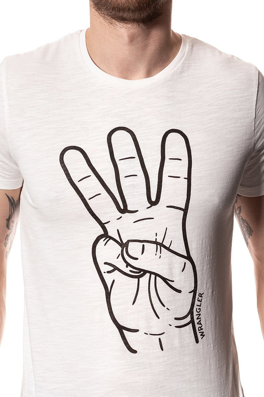 KOSZULKA WRANGLER FESTIVAL TEE ANTIQUE WHITE. W7B44DEFT 112131476