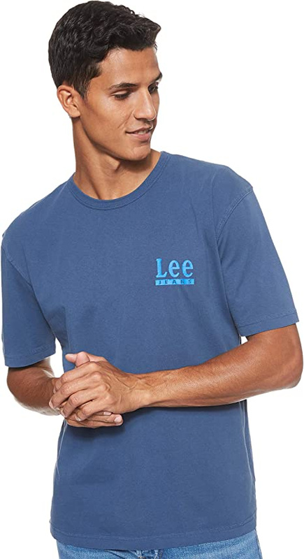 LEE HALF SLEEVE GRAPHIC MĘSKI T-SHIRT KOSZULKA Z KRÓTKIM RĘKAWEM LOGO SKY CAPTAIN L63GFEHY 112115025