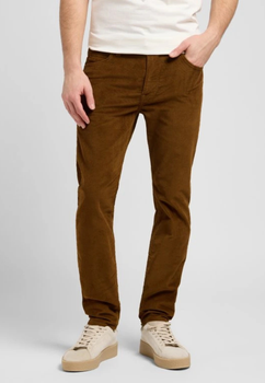 MESKIE SPODNIE SZTRUKSOWE LEE RIDER QUAIL BROWN 112370640