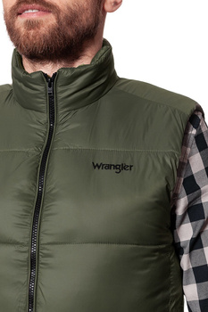 WRANGLER PUFFER VEST DUSTY OLIVE W4723X445S 112129009